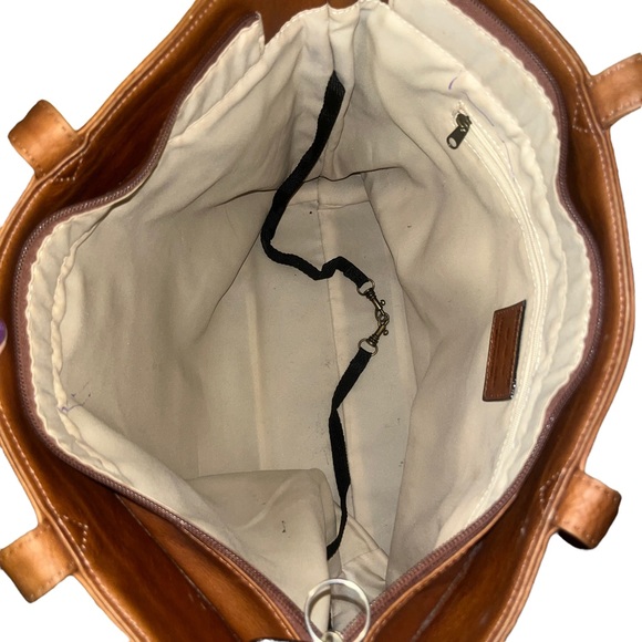 Vintage Boulder Ridge Full Grain Cowhide Leather Large Brown Tote Shoulder Bag - Picture 11 of 14